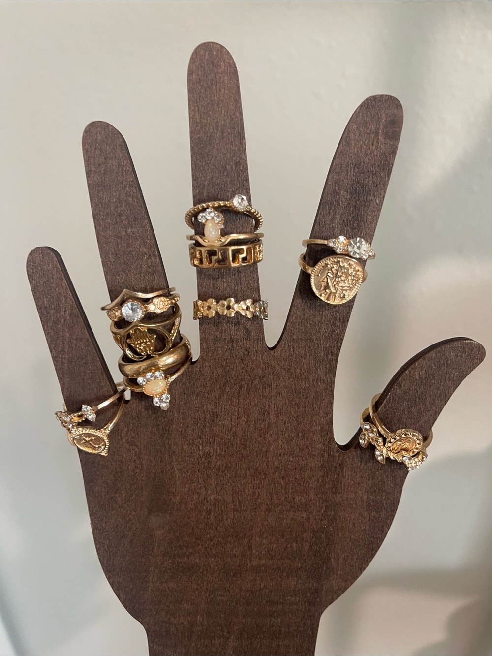 Gold Tone Mixed Stackable Women's Ring Set